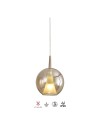 ELSA * COLGANTE CRISTAL BOLA - E27 - BRONCE + OPAL ( SIN BASE)
